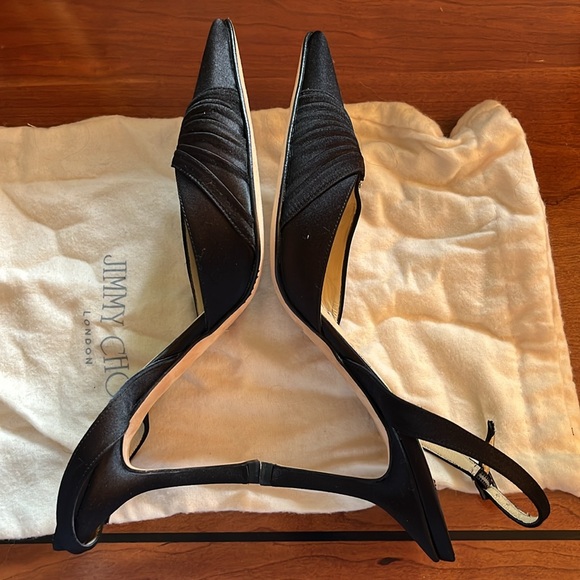 Jimmy Choo Bedazzled black satin heels crystal embellishments - Picture 16 of 16